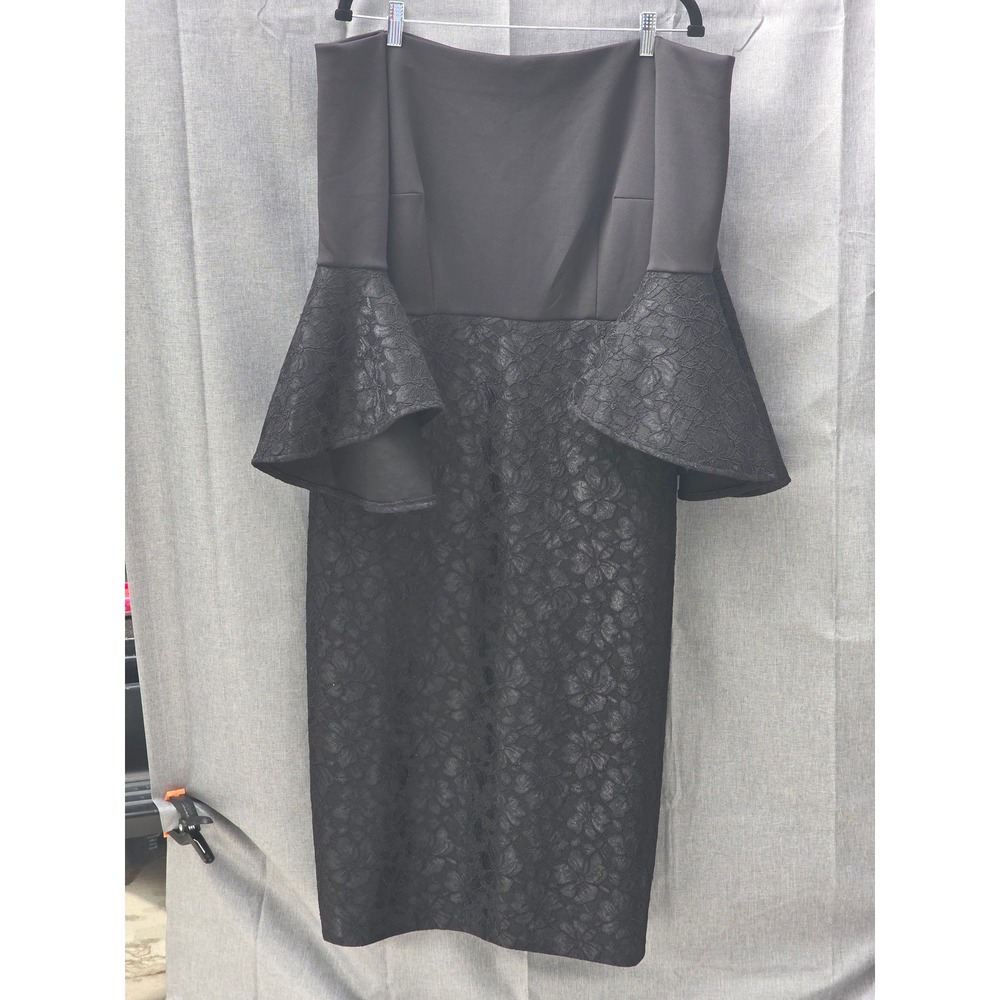 Eloquii Studio Womens Black Lace Bell Sleeve Off The Shoulder Sheath Dress 16
